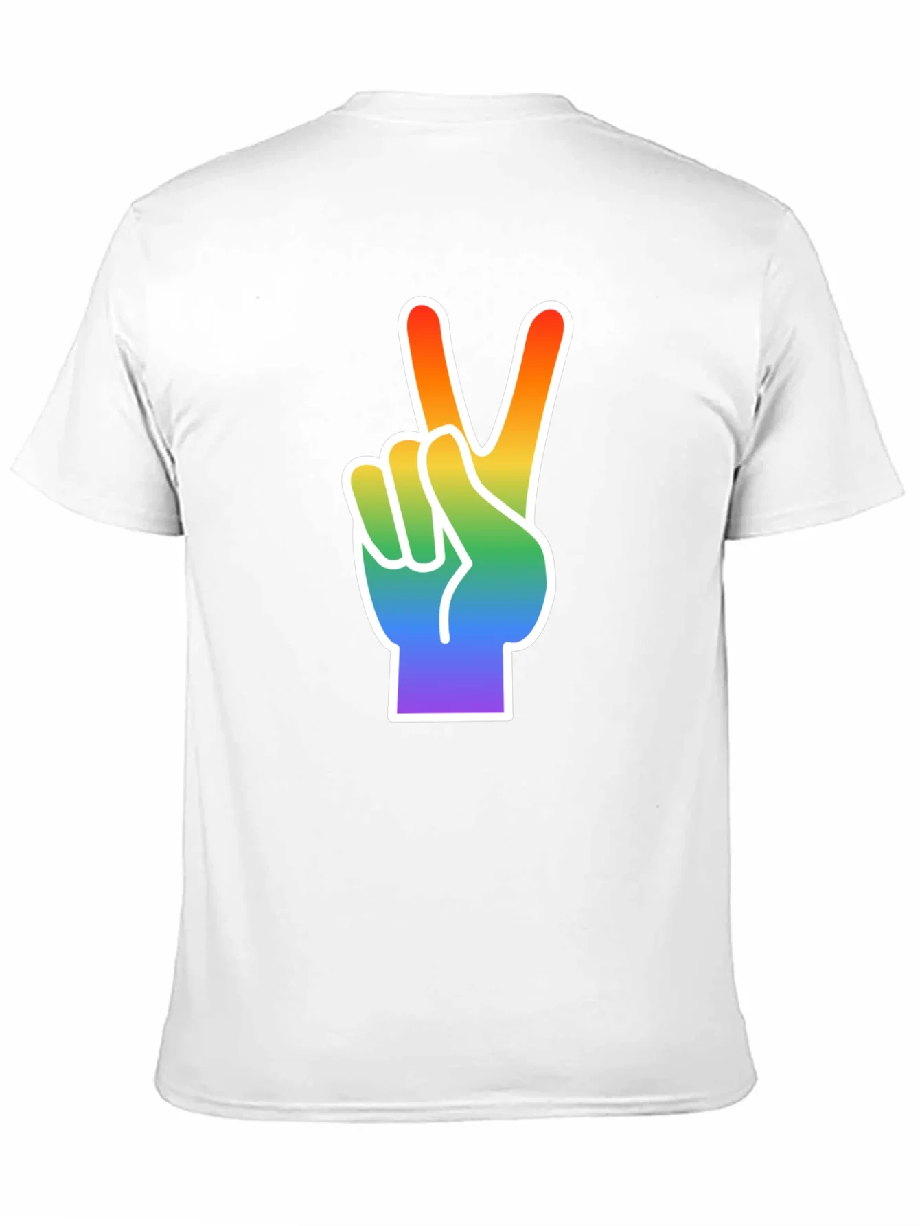 Rebbecca Rainbow Peace Sign Graphic Tee - Black