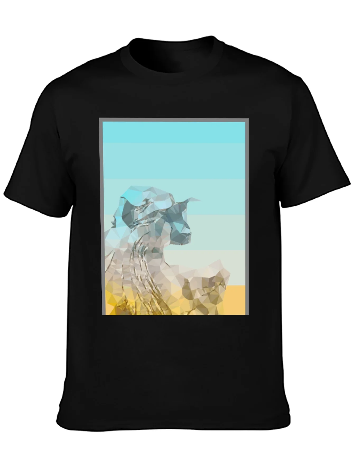 Rebbecca Abstract Mountain Graphic Tee - Modern Black T-Shirt