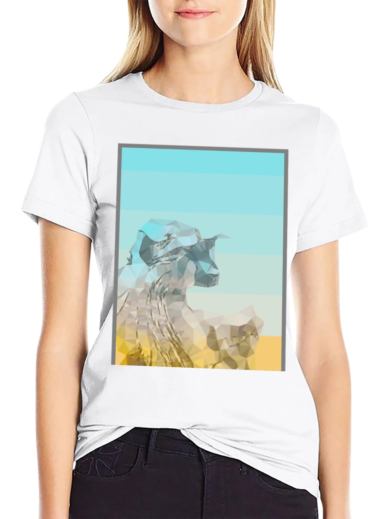 Rebbecca Abstract Mountain Graphic Tee - Modern Black T-Shirt