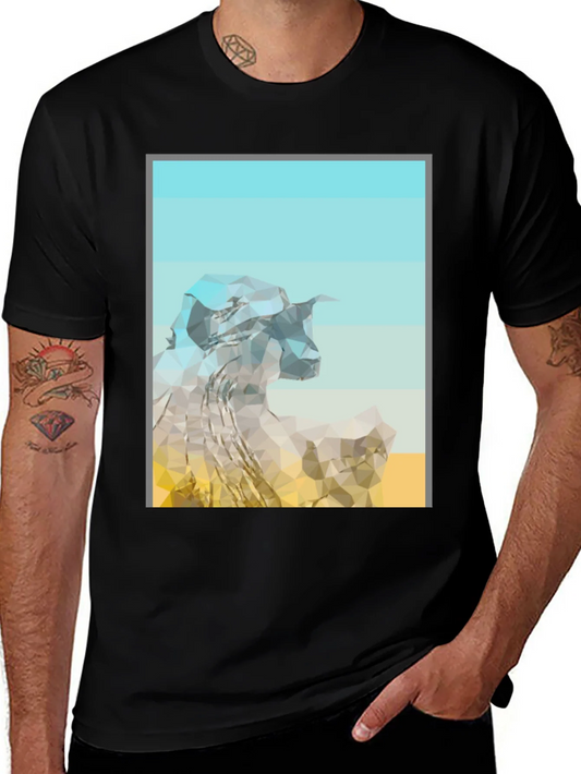 Rebbecca Abstract Mountain Graphic Tee - Modern Black T-Shirt