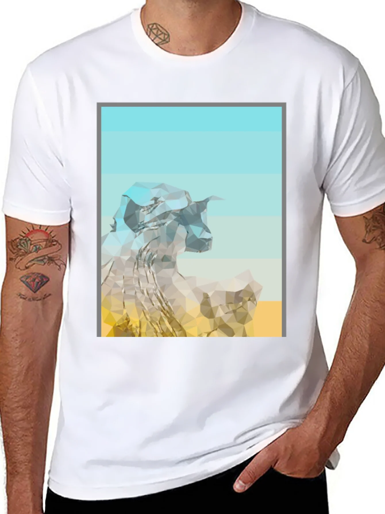 Rebbecca Abstract Mountain Graphic Tee - Modern Black T-Shirt