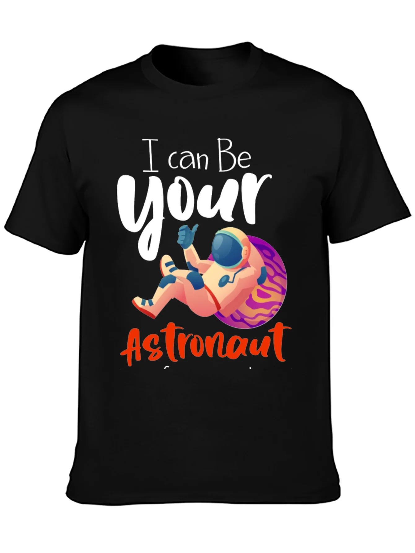 Camiseta Negra con Dise?o de Astronauta Rom¨¢ntico