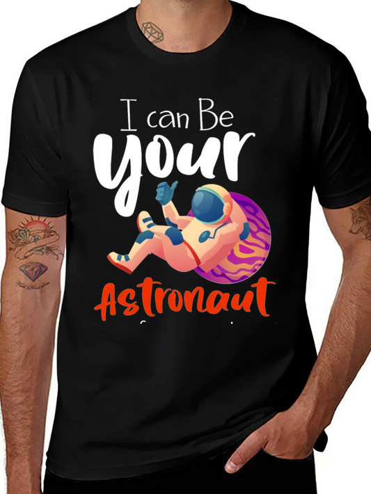 Camiseta Negra con Dise?o de Astronauta Rom¨¢ntico
