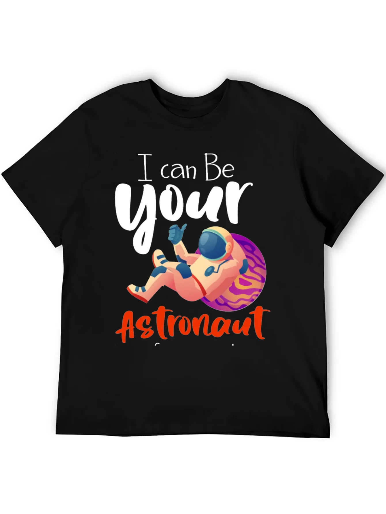 Camiseta Negra con Dise?o de Astronauta Rom¨¢ntico