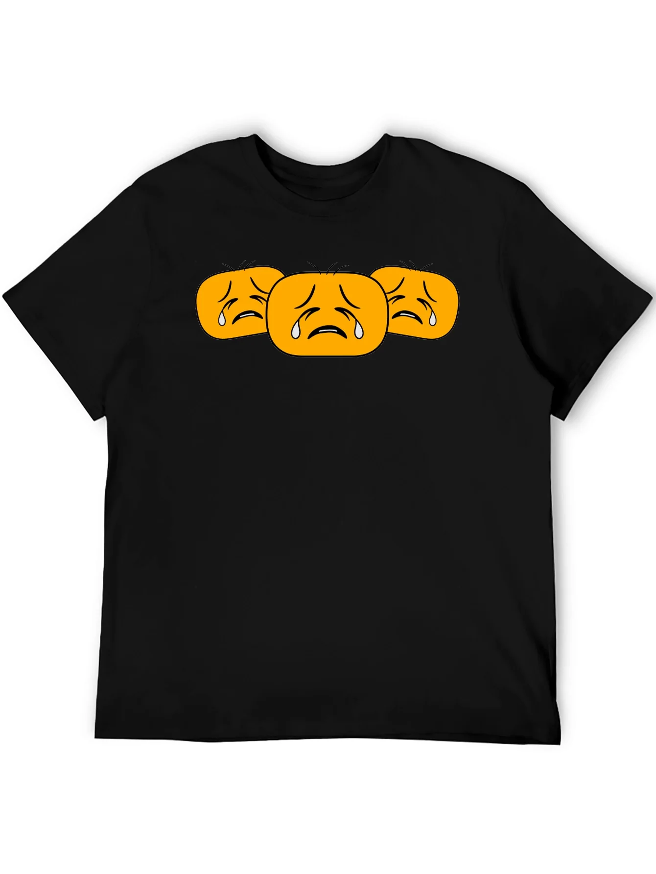 Camiseta Negra con Emojis Tristes