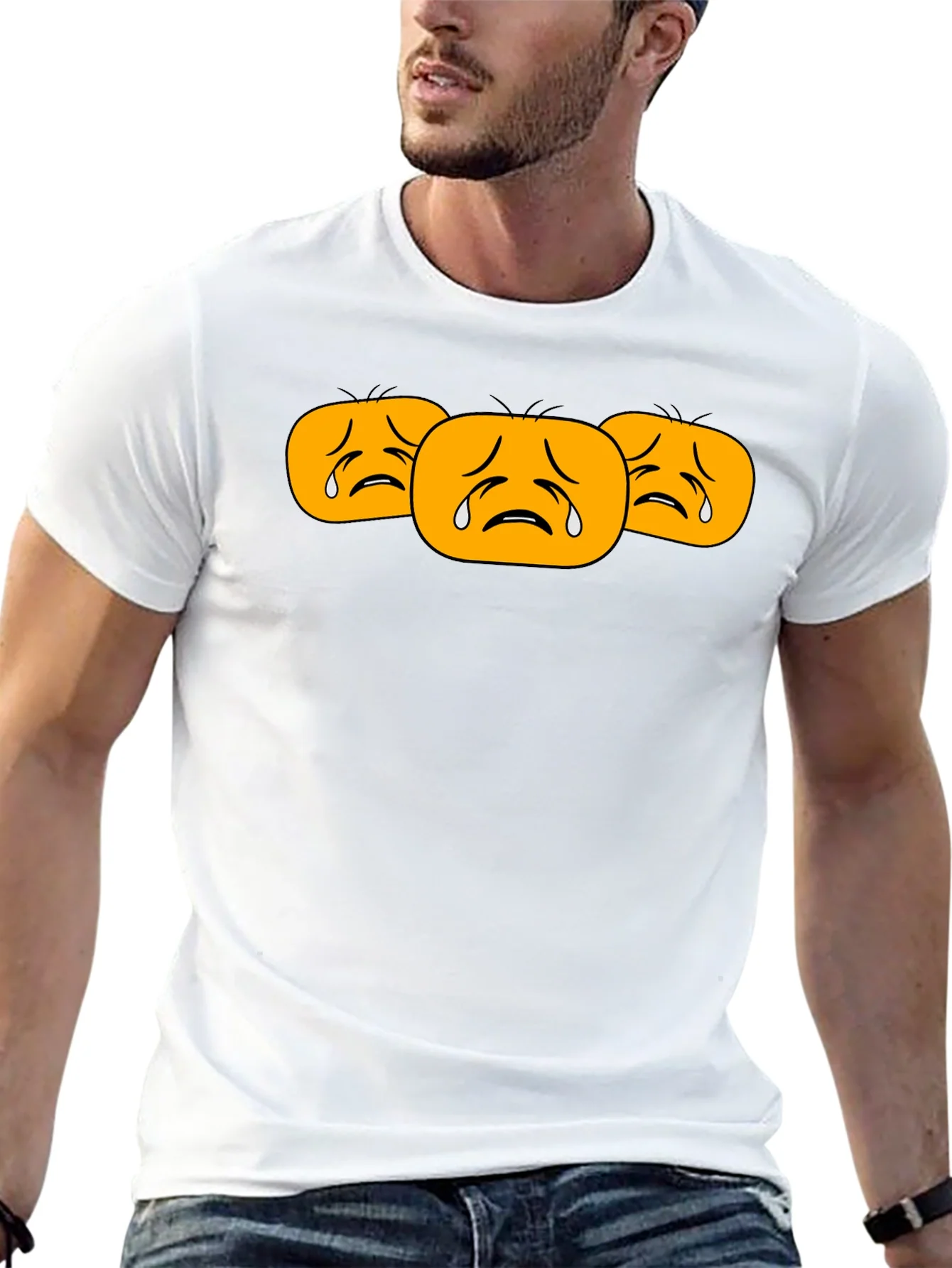 Camiseta Negra con Emojis Tristes