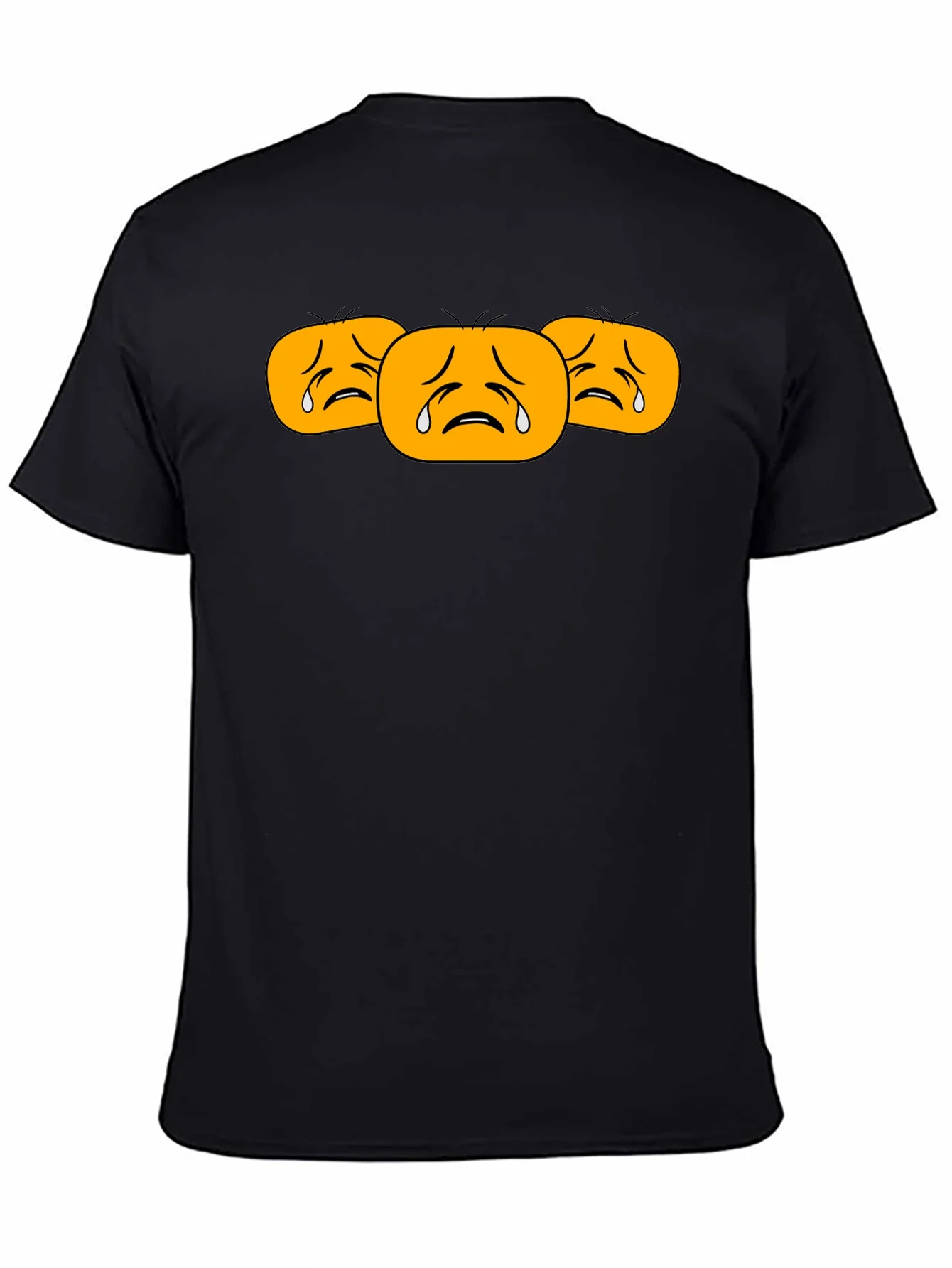 Camiseta Negra con Emojis Tristes