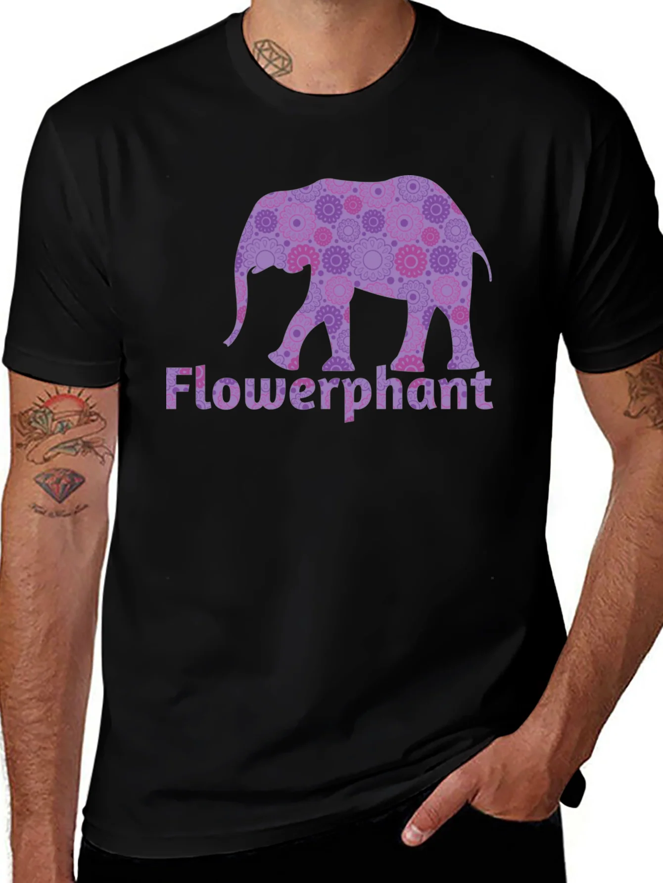 Camiseta Negra Flowerphant
