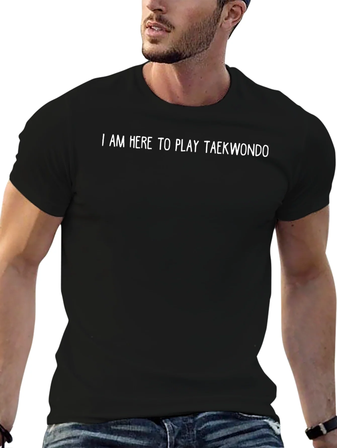 Camiseta Negra con Texto Taekwondo
