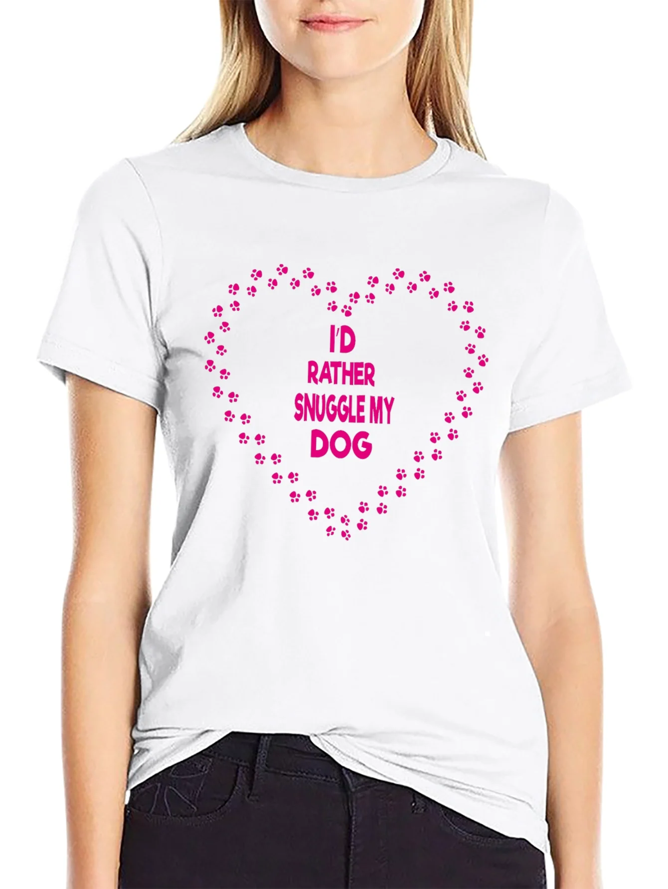 Camiseta Negra Prefiero Acurrucarme con mi Perro