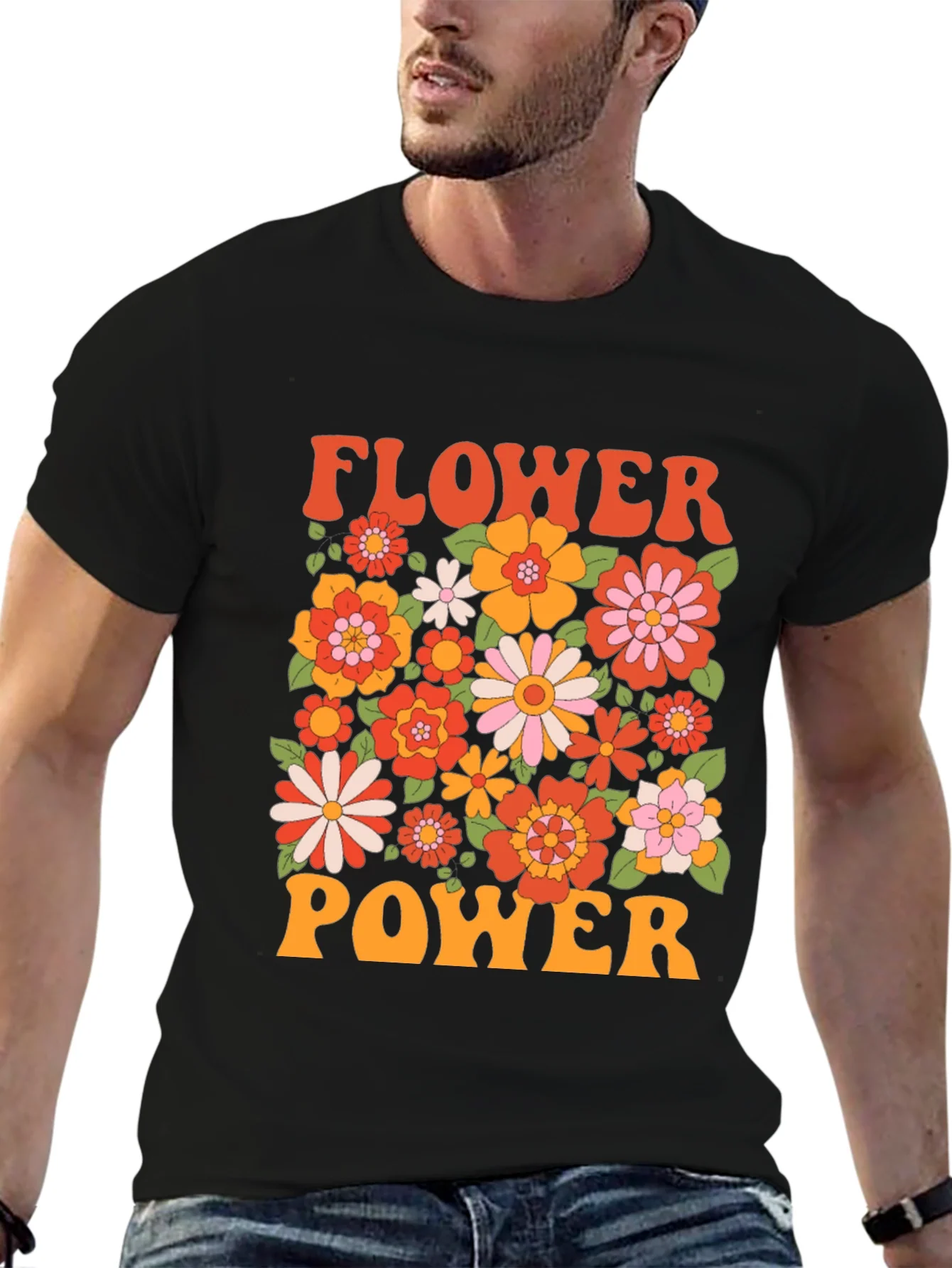 Rebbecca Retro Flower Power Graphic T-Shirt