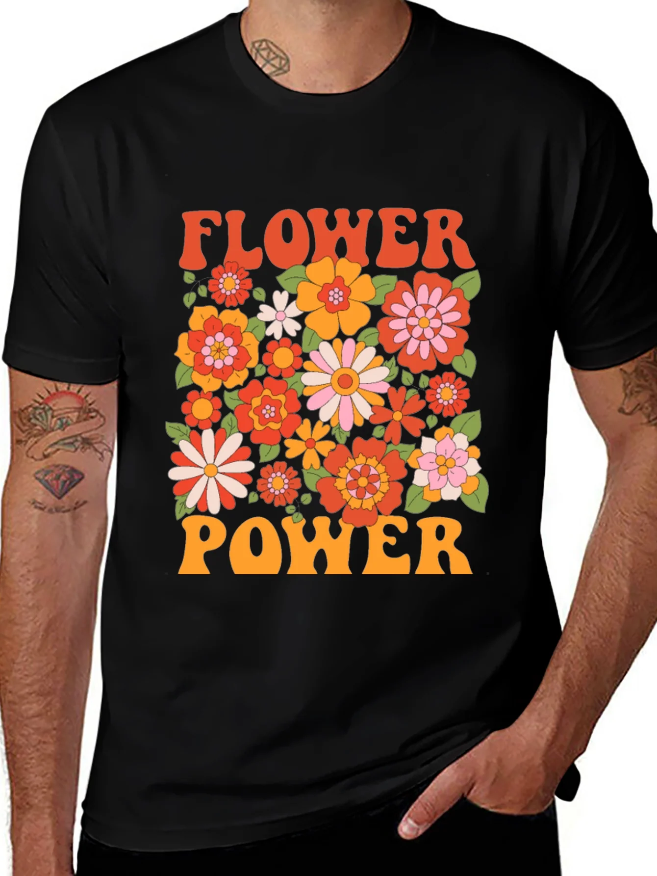 Rebbecca Retro Flower Power Graphic T-Shirt
