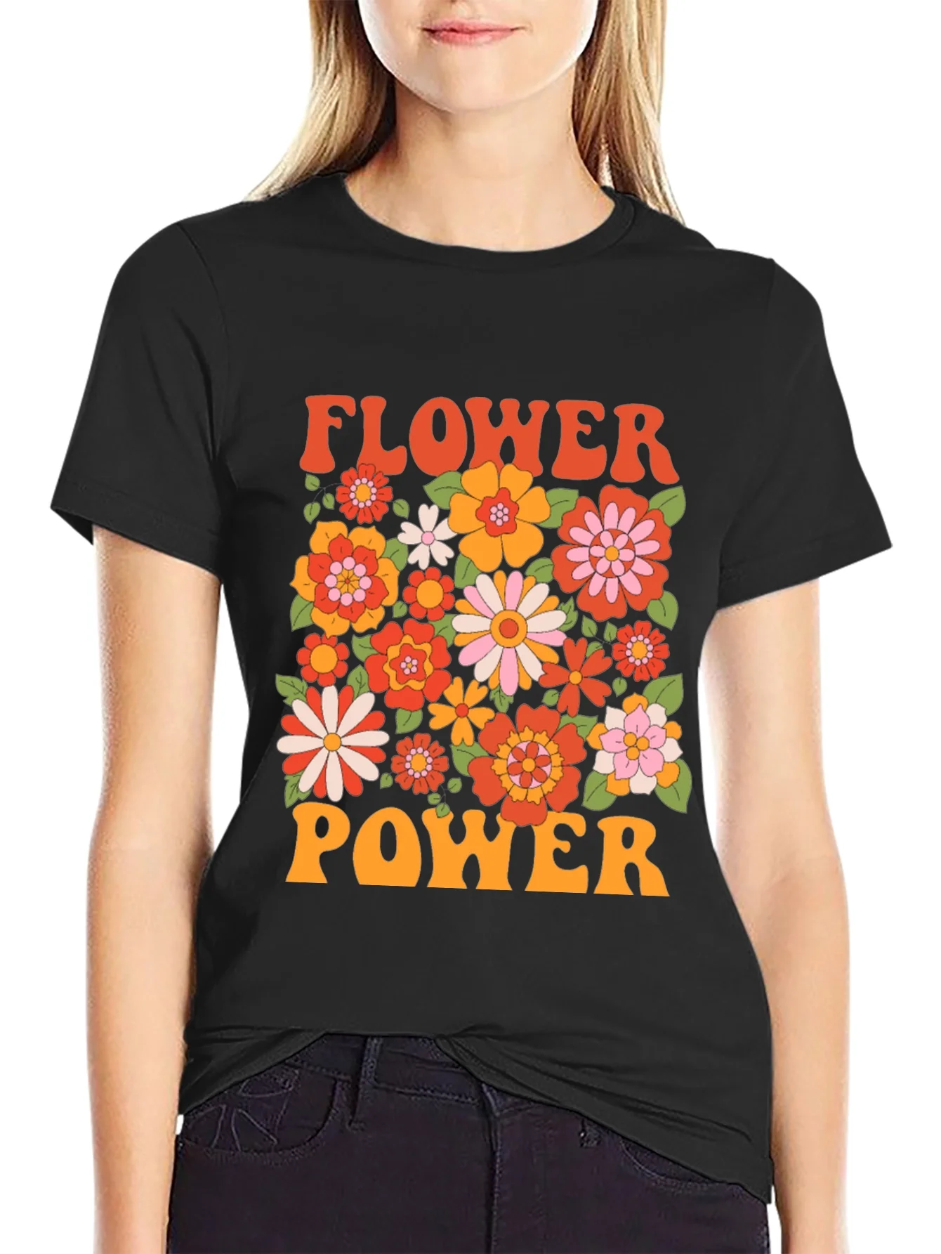 Rebbecca Retro Flower Power Graphic T-Shirt
