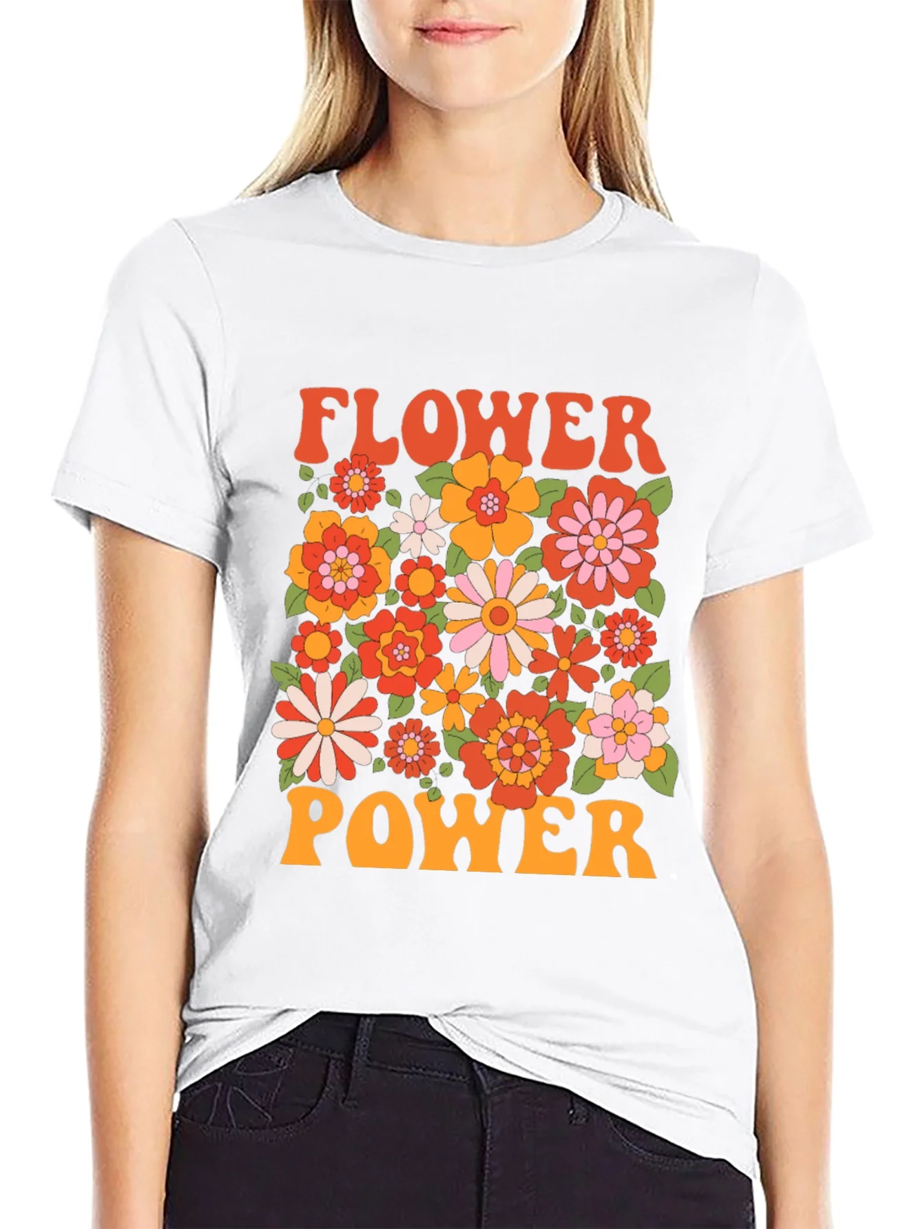 Rebbecca Retro Flower Power Graphic T-Shirt