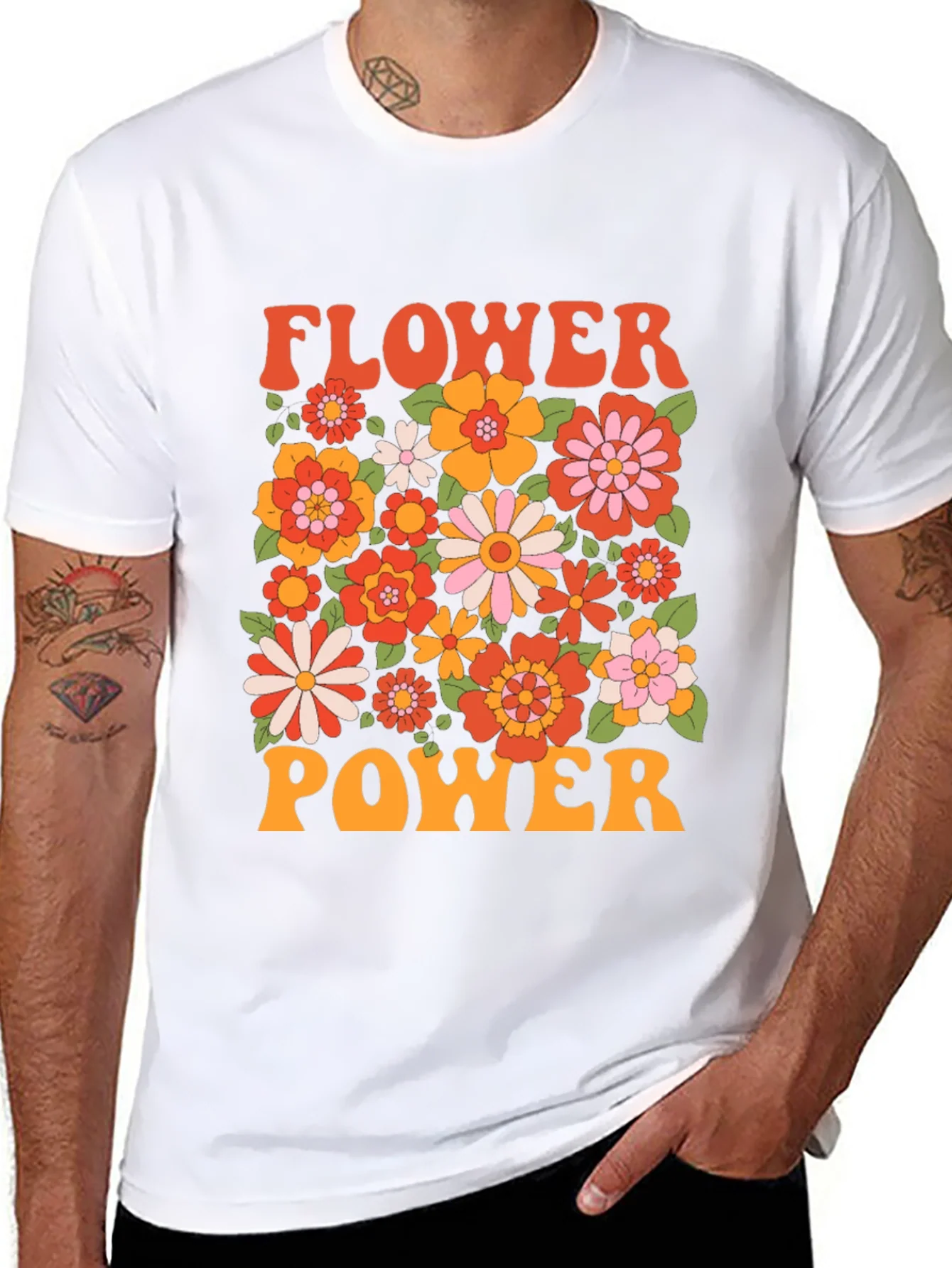 Rebbecca Retro Flower Power Graphic T-Shirt