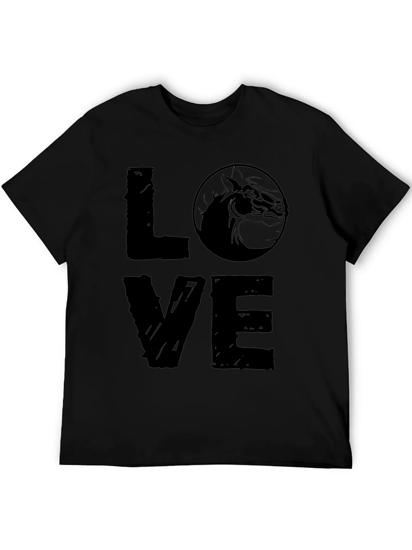 Camiseta Negra LOVE Caballo - Estilo Casual