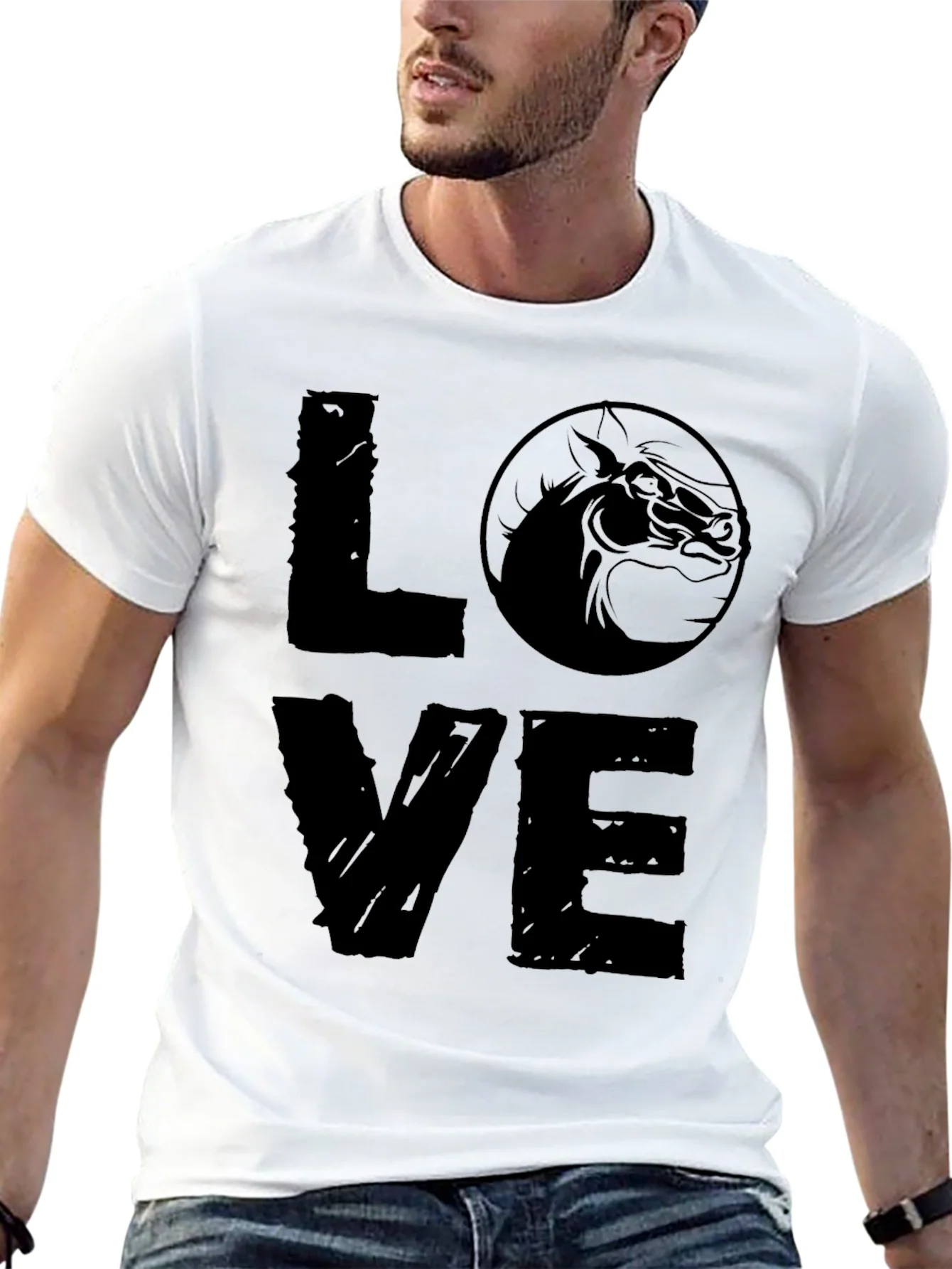 Camiseta Negra LOVE Caballo - Estilo Casual