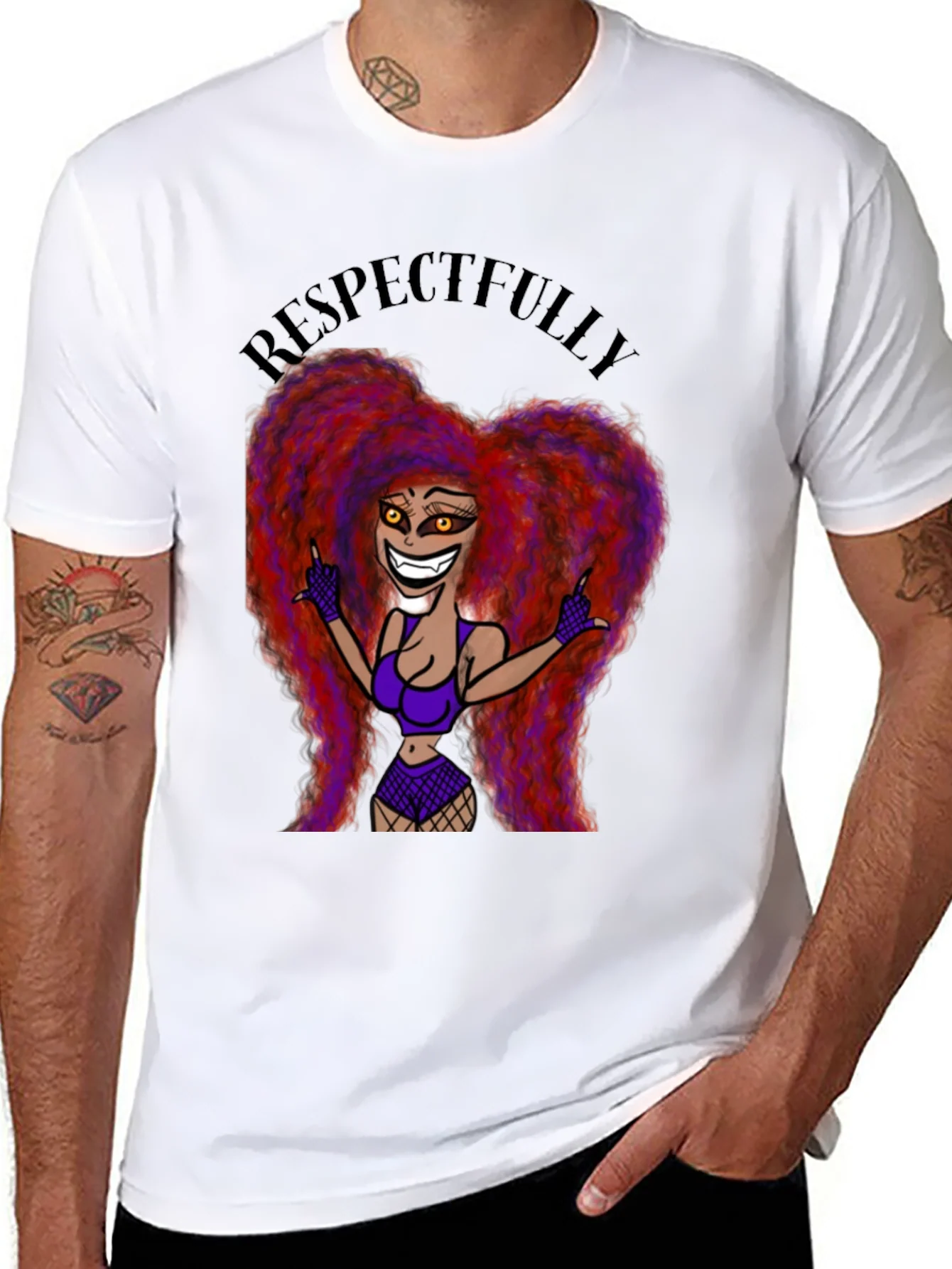 Rebbecca Respectfully Graphic Tee - Bold Cartoon Print