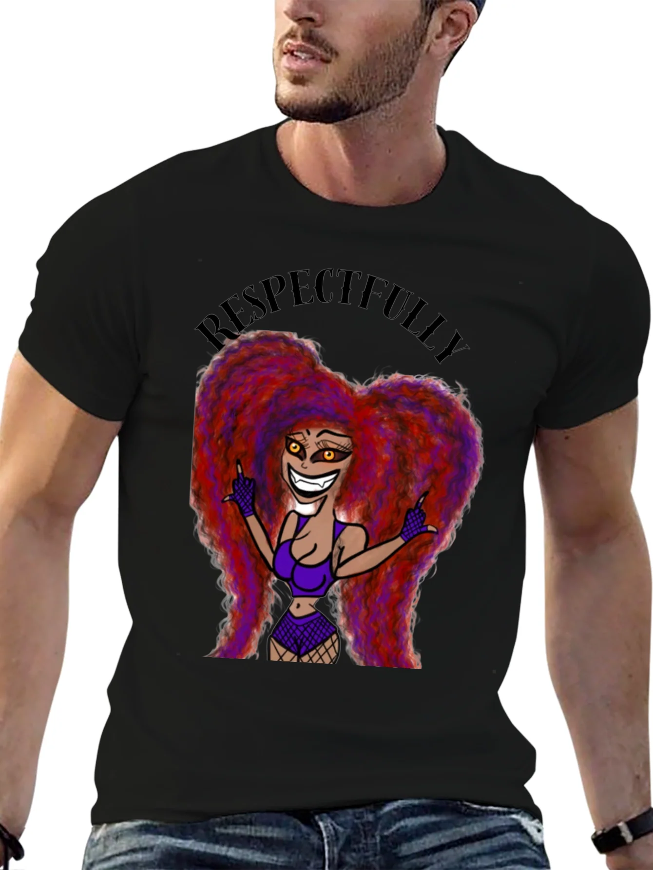 Rebbecca Respectfully Graphic Tee - Bold Cartoon Print
