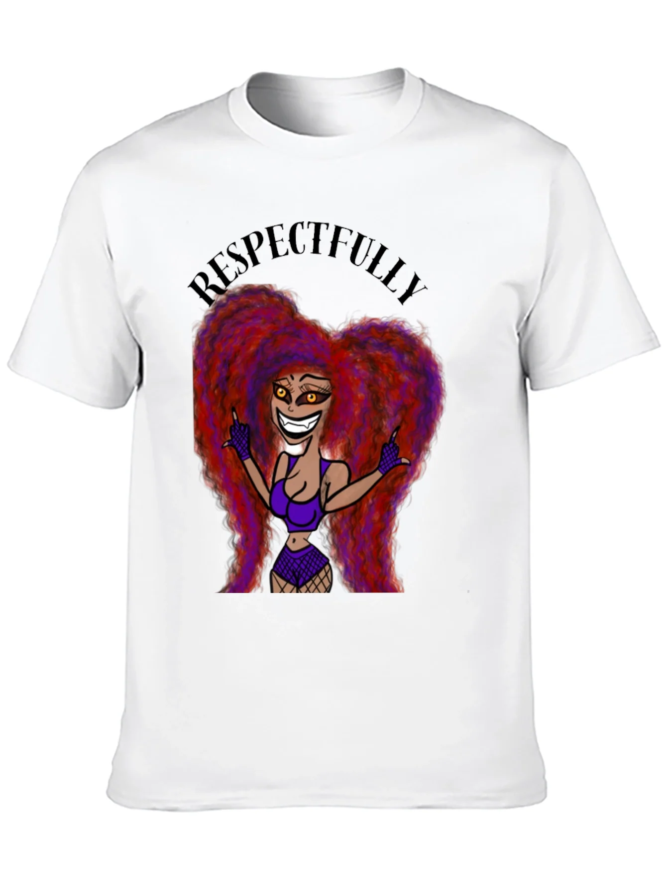 Rebbecca Respectfully Graphic Tee - Bold Cartoon Print