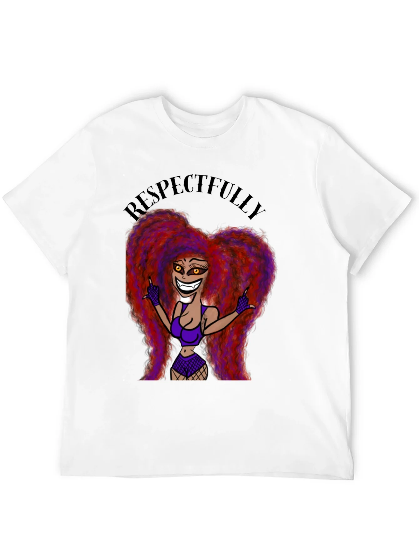 Rebbecca Respectfully Graphic Tee - Bold Cartoon Print