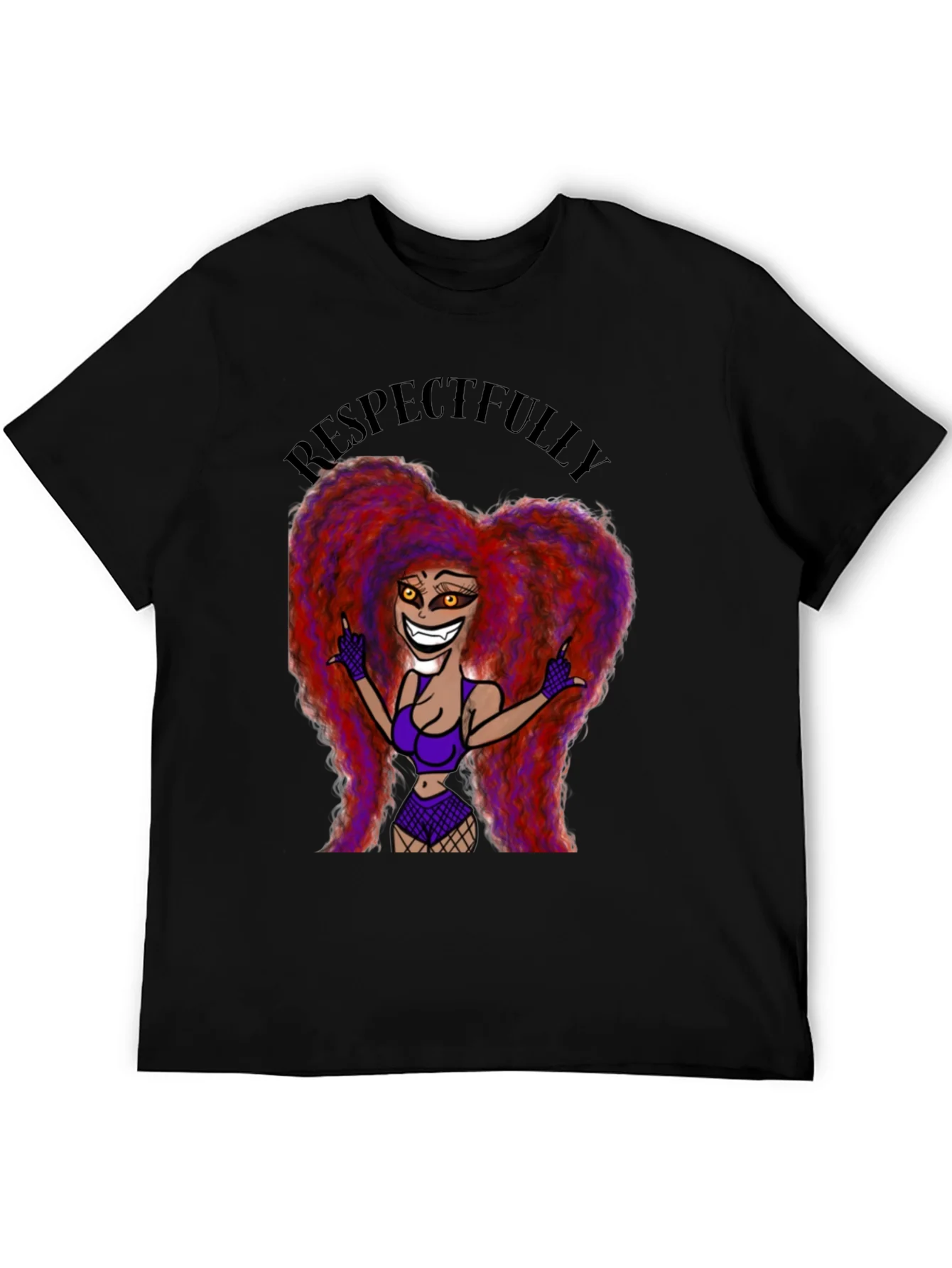Rebbecca Respectfully Graphic Tee - Bold Cartoon Print