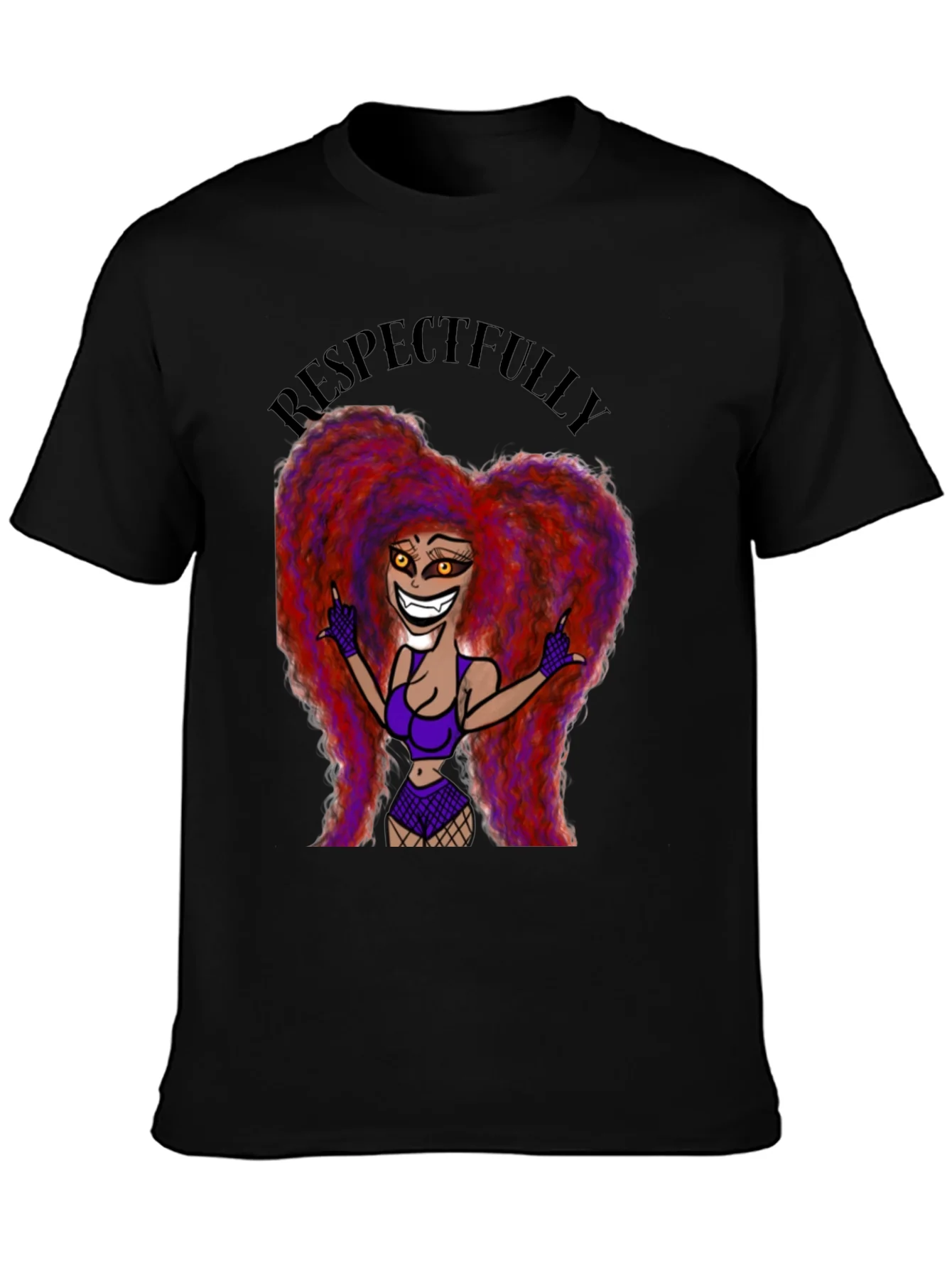 Rebbecca Respectfully Graphic Tee - Bold Cartoon Print