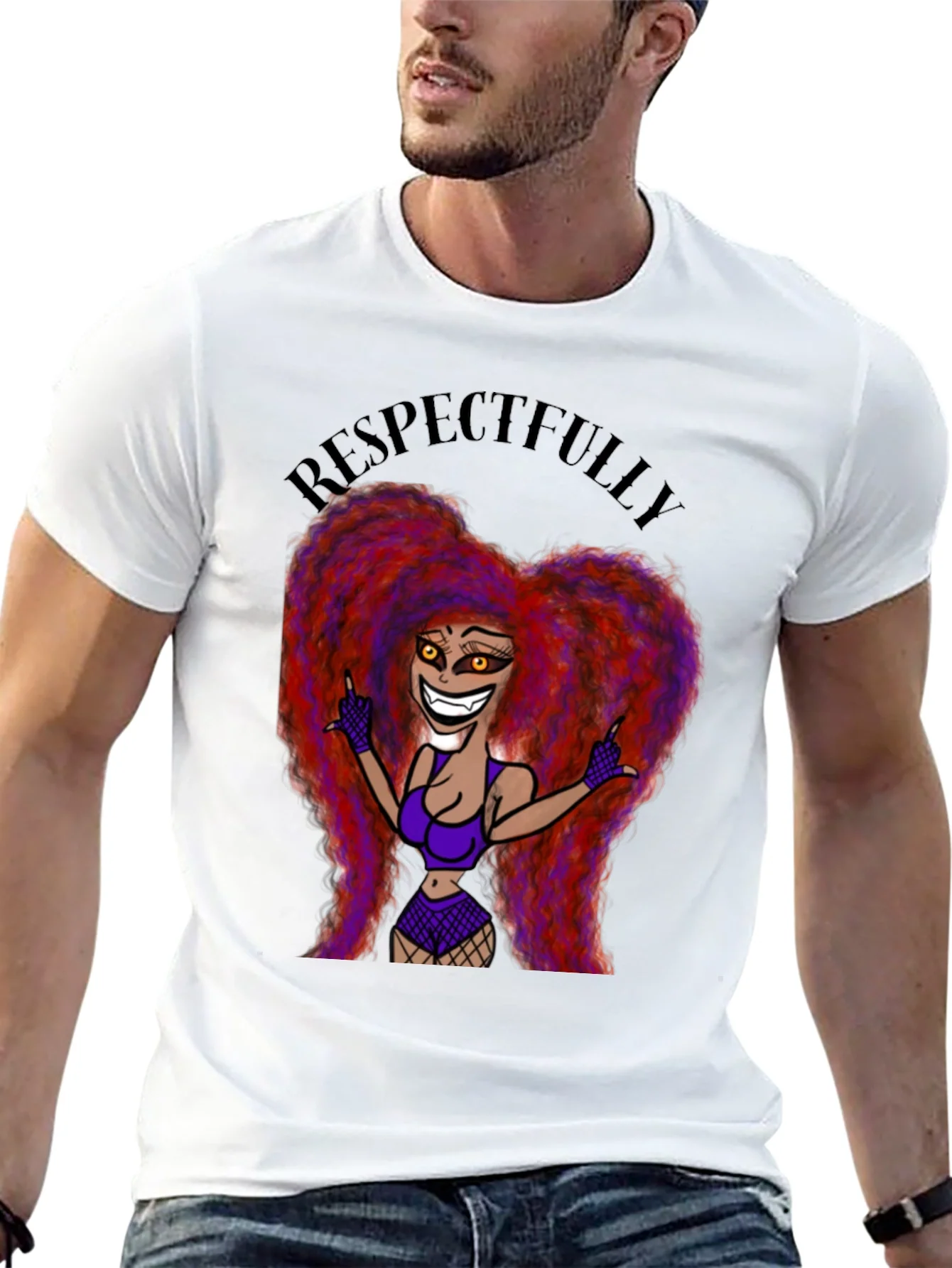 Rebbecca Respectfully Graphic Tee - Bold Cartoon Print