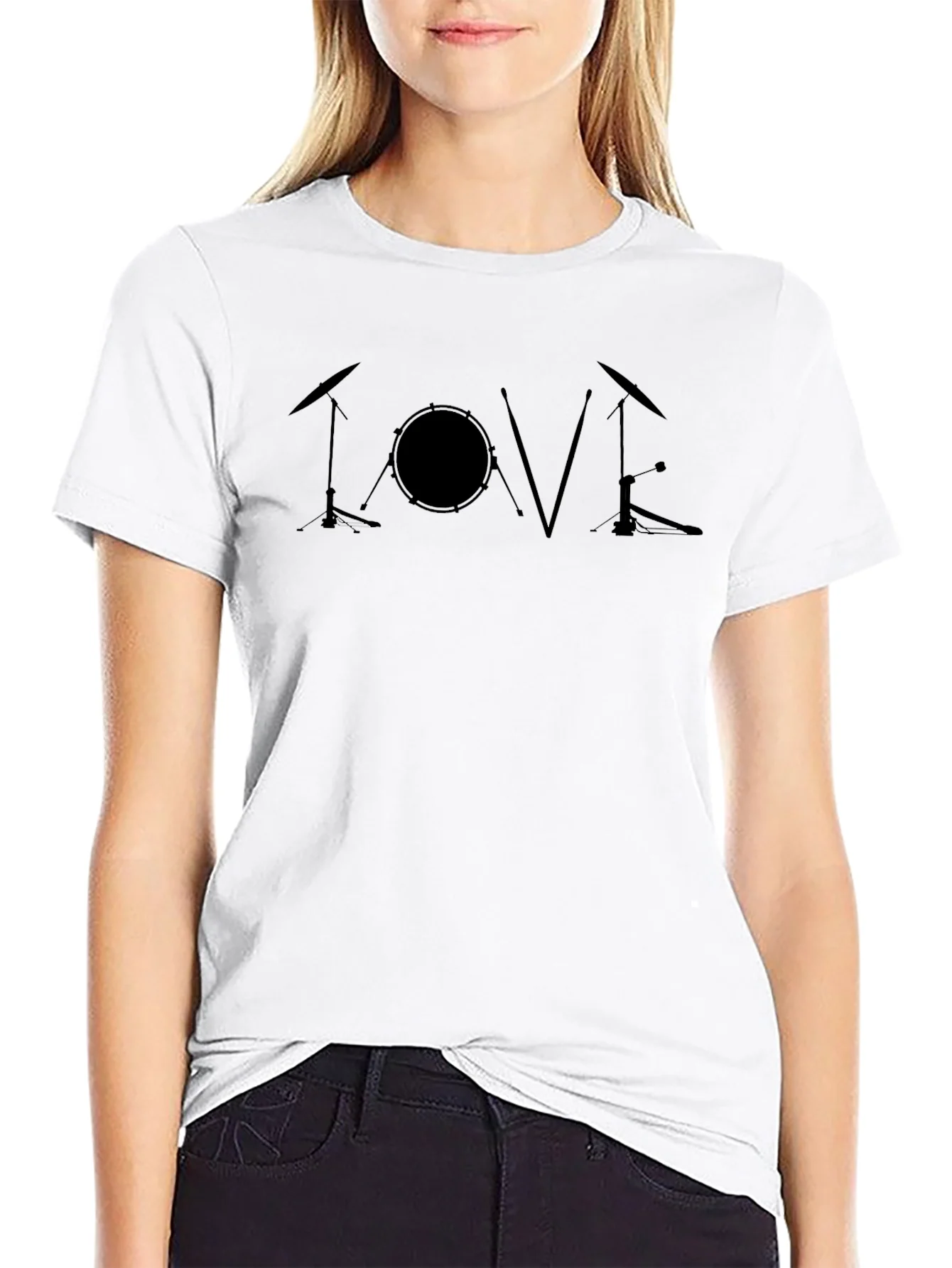 Rebbecca Love Drums Black T-Shirt - Music Lover Tee
