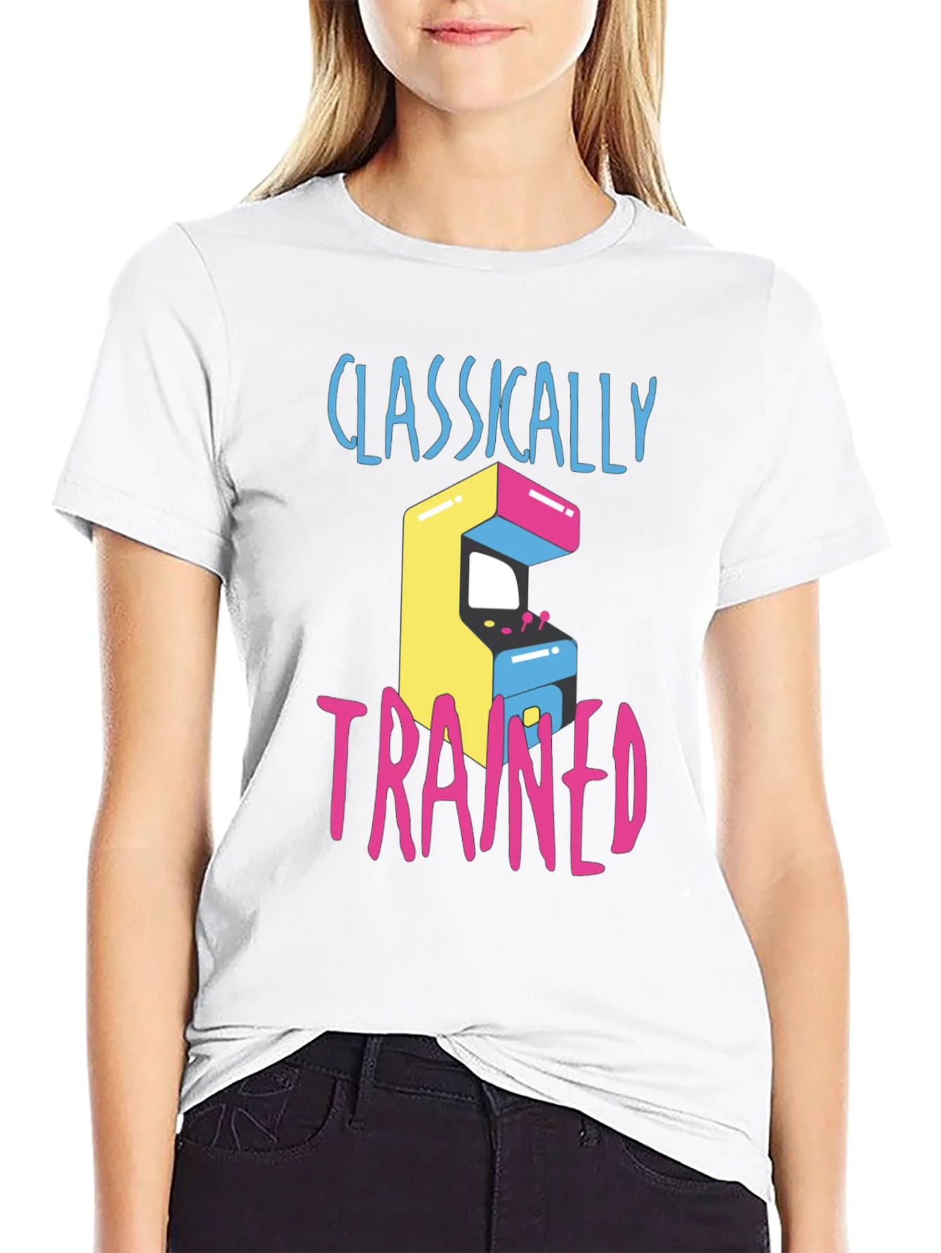 Camiseta Cl¨¢sica con Dise?o Arcade Retro