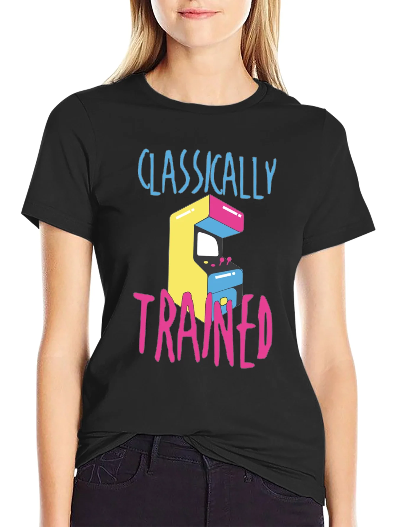 Camiseta Cl¨¢sica con Dise?o Arcade Retro