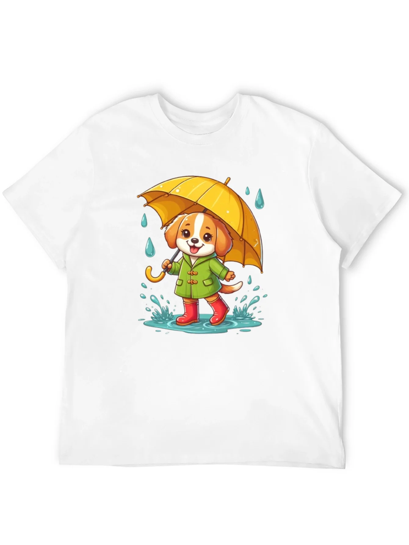 Rebbecca Cute Dog in Rain T-Shirt