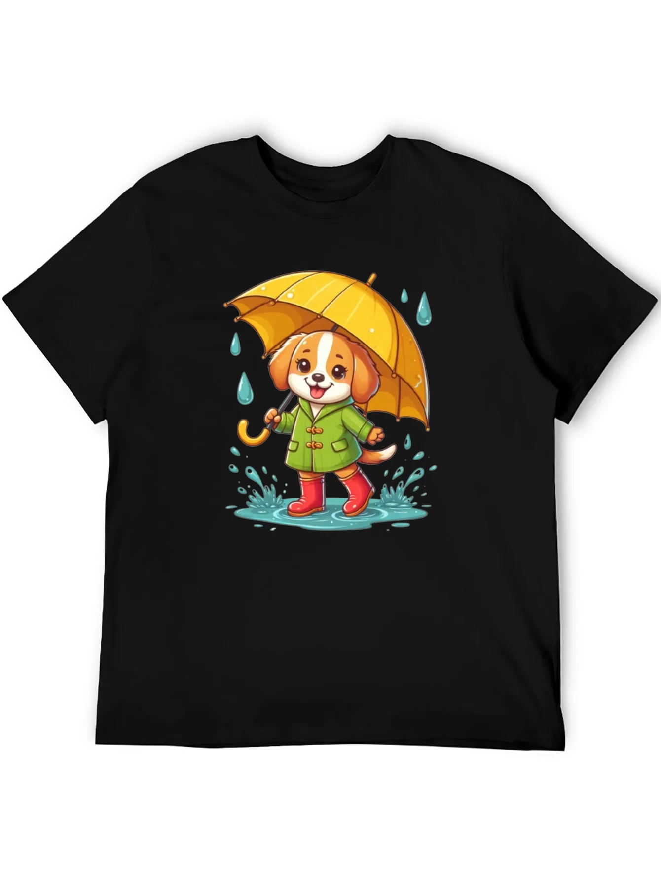 Rebbecca Cute Dog in Rain T-Shirt