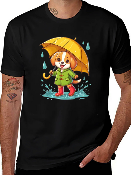 Rebbecca Cute Dog in Rain T-Shirt