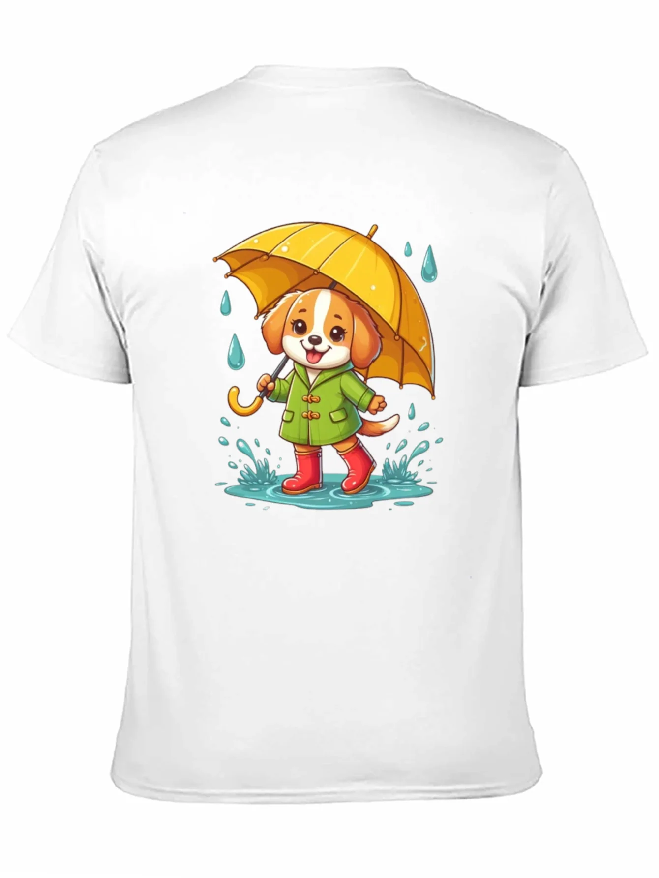 Rebbecca Cute Dog in Rain T-Shirt