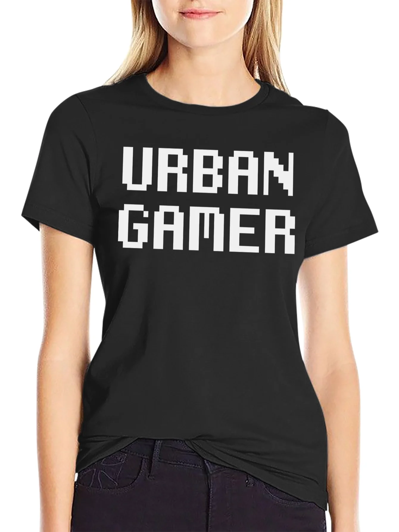 Rebbecca Urban Gamer Pixel Art T-Shirt - Black