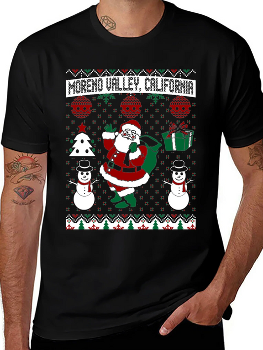 Rebbecca Moreno Valley California Santa Ugly Christmas T-Shirt