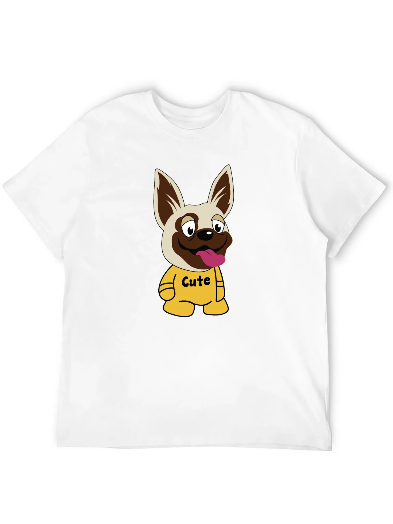 Camiseta Negra con Estampado de Perrito Cute