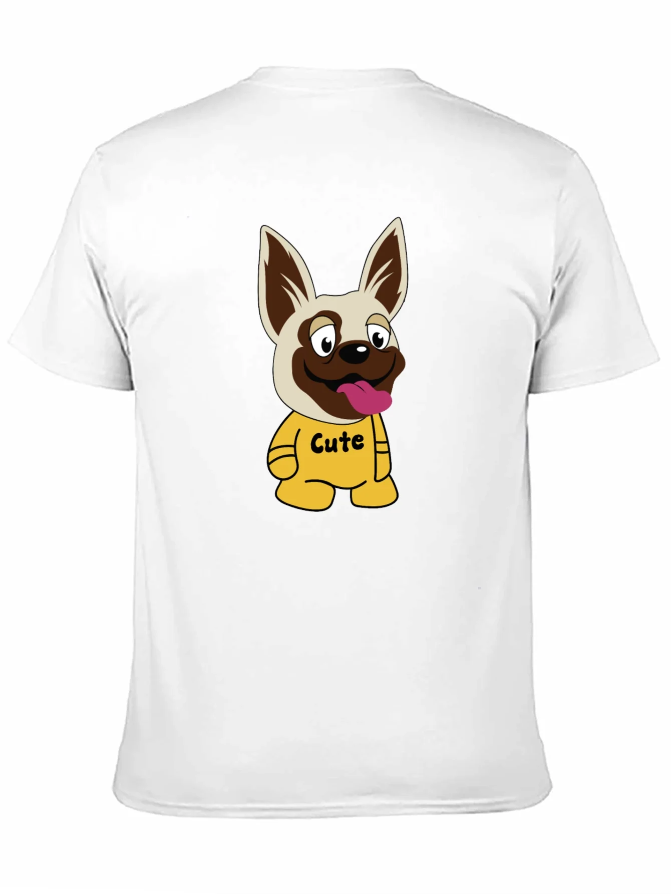 Camiseta Negra con Estampado de Perrito Cute