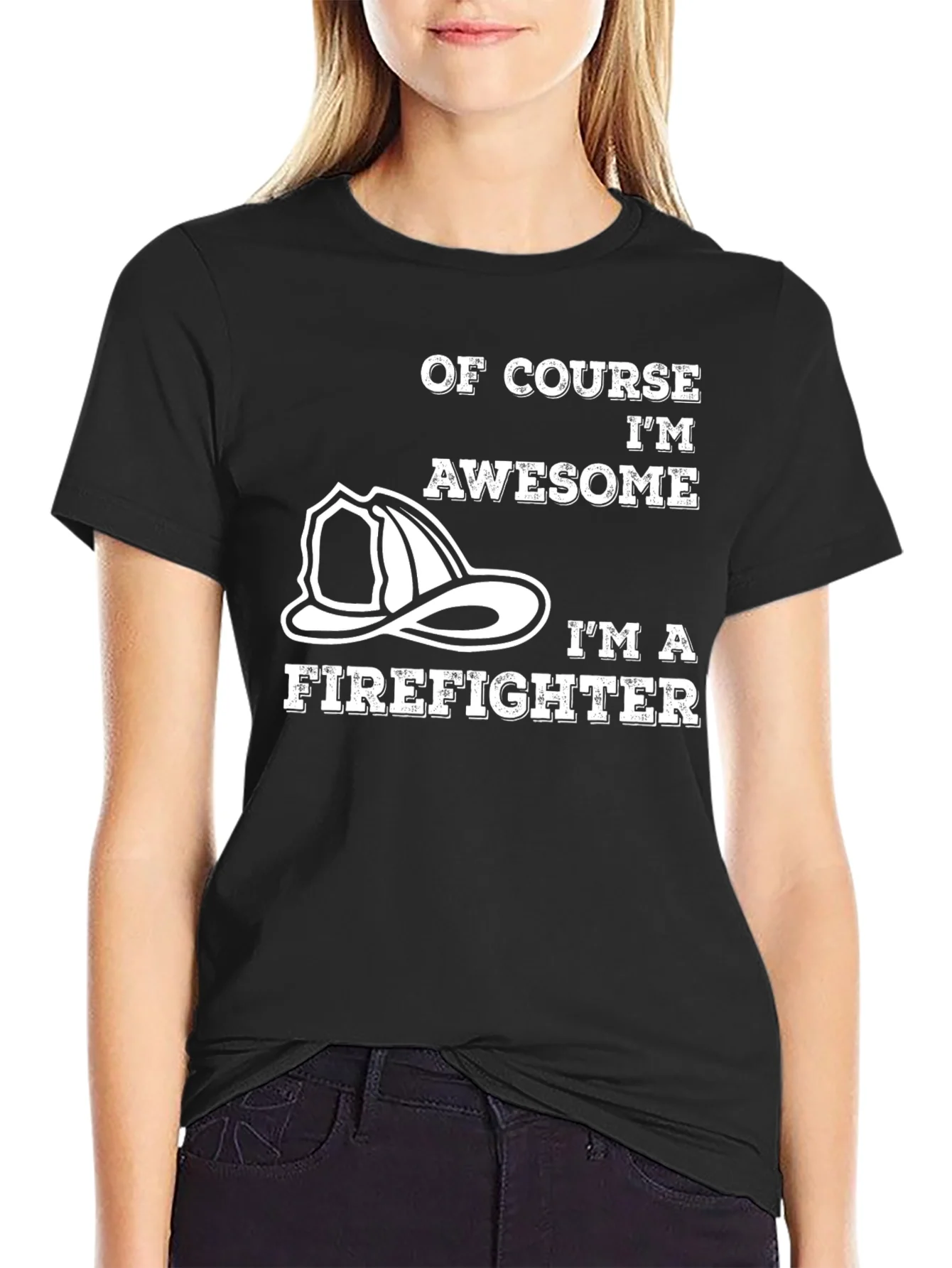 Rebbecca Awesome Firefighter T-Shirt - Black