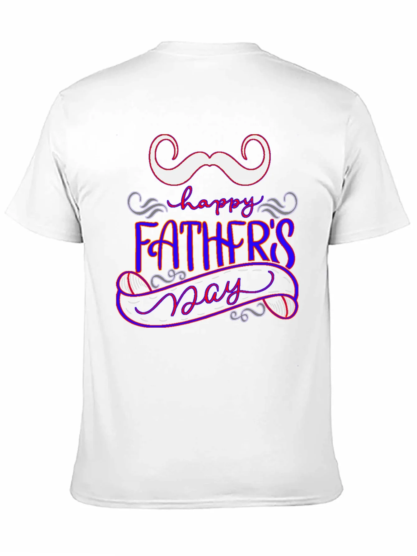 Camiseta Negra Feliz D¨ªa del Padre Bigote Divertido
