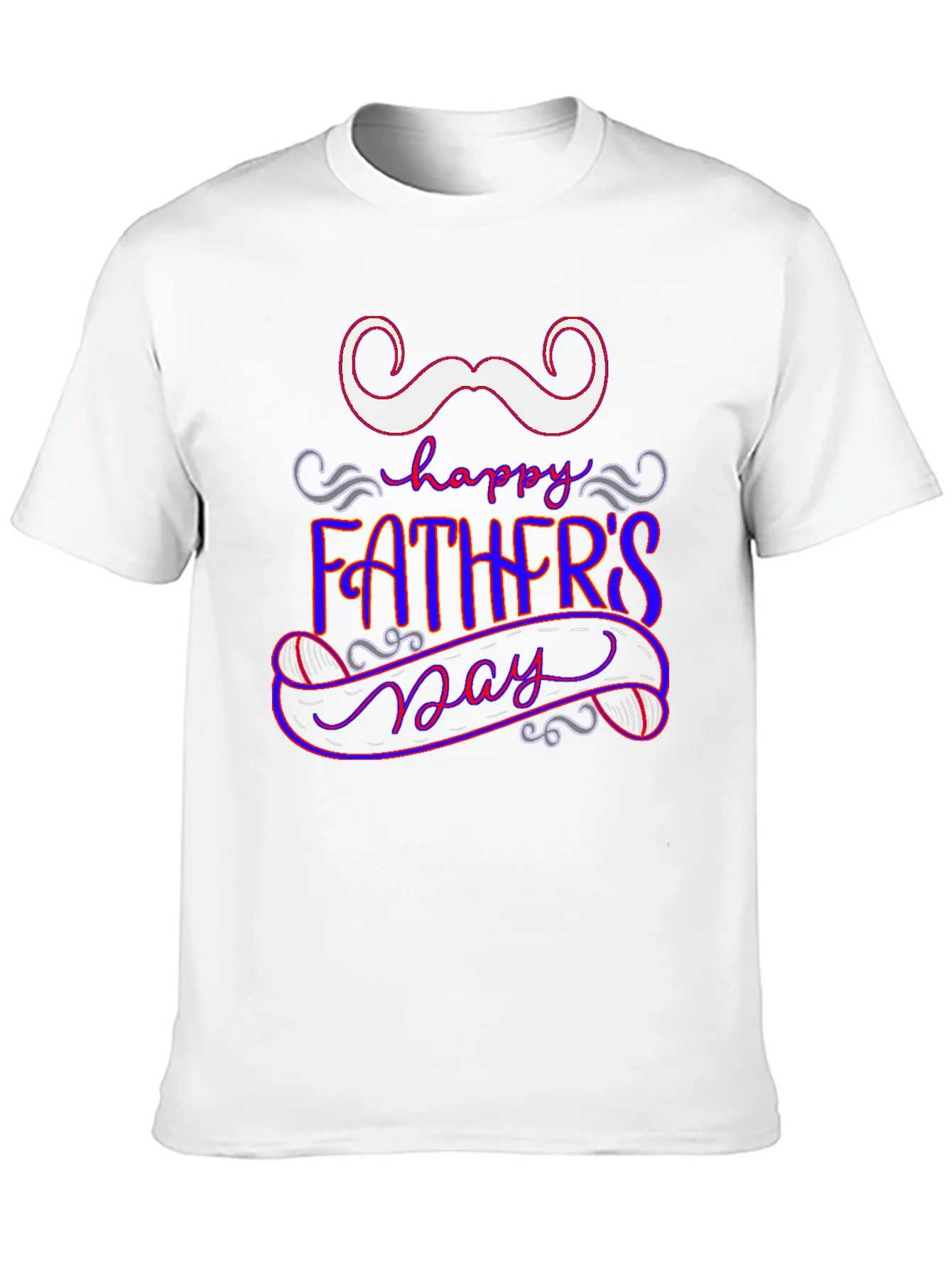 Camiseta Negra Feliz D¨ªa del Padre Bigote Divertido