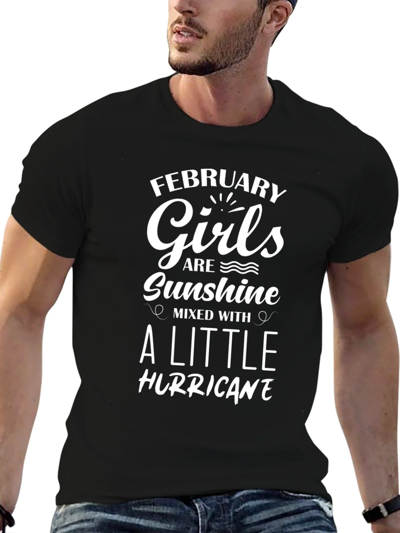 Camiseta Negra February Girls Are Sunshine
