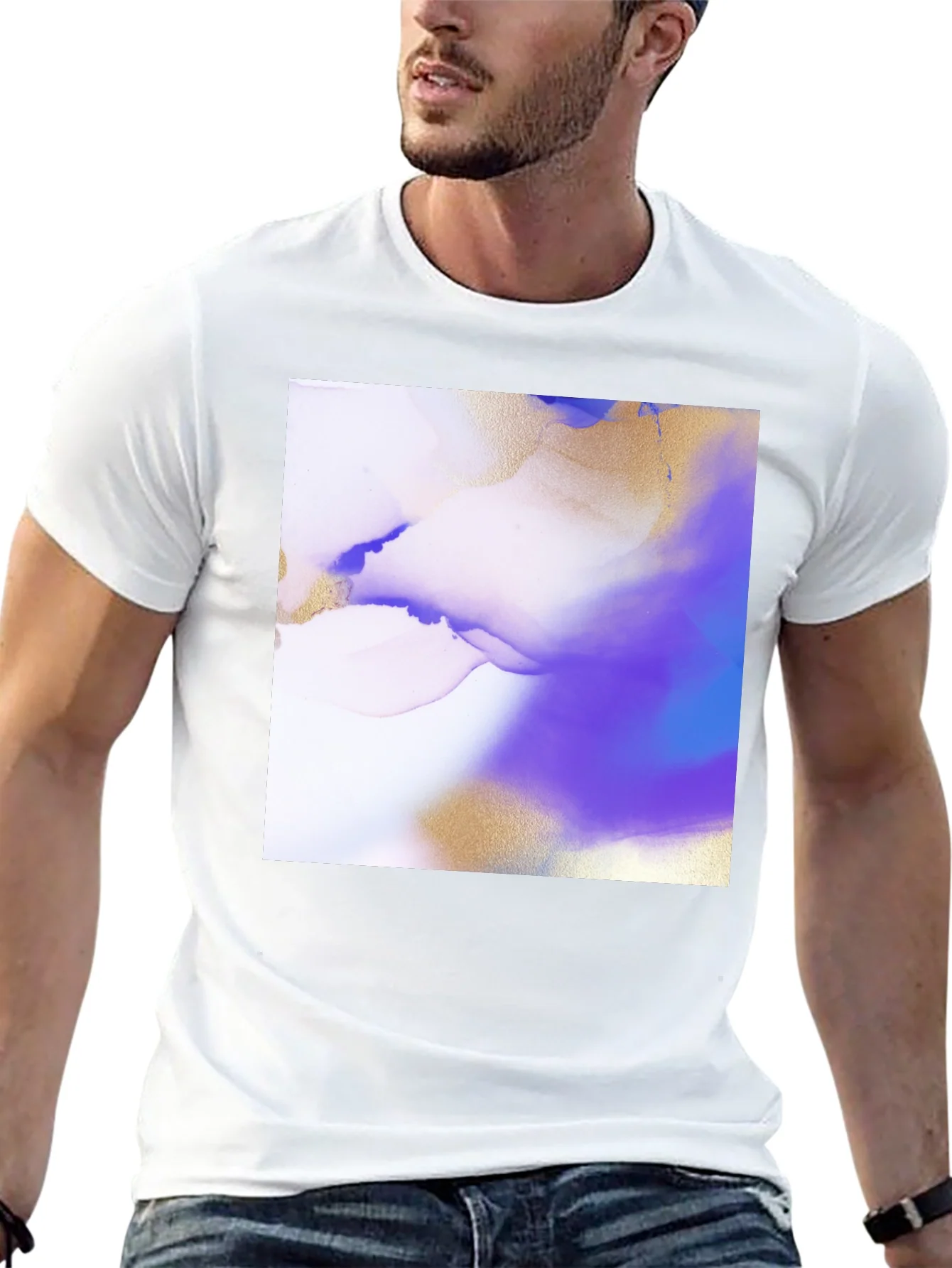 Camiseta Negra con Dise?o Abstracto Moderno