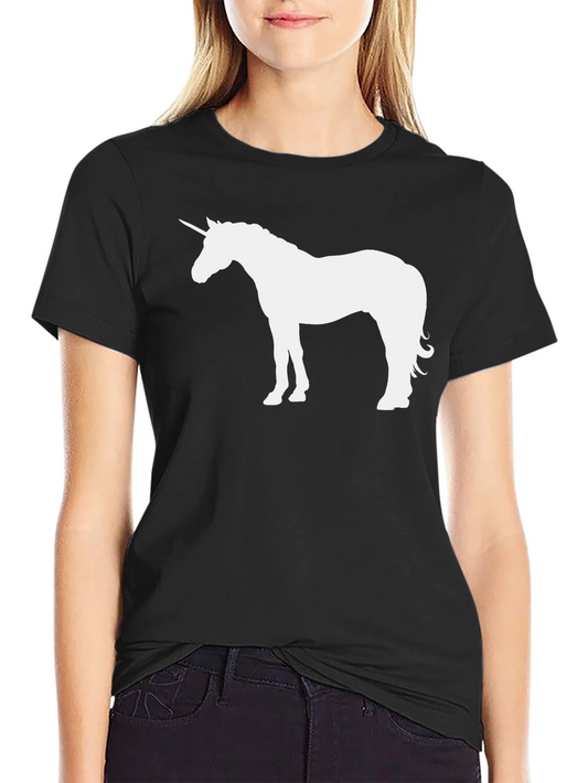 Rebbecca Unicorn Graphic Tee - Black Cotton Casual T-Shirt