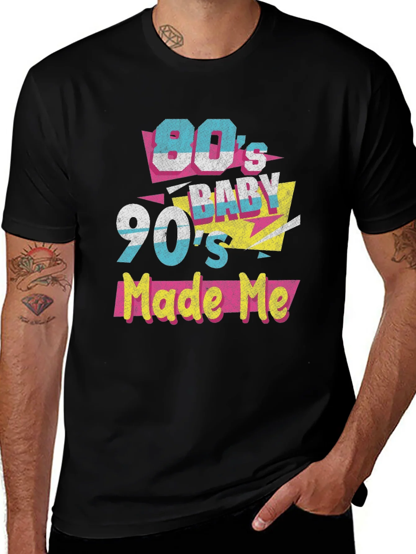 Camiseta Negra Estilo 80s/90s