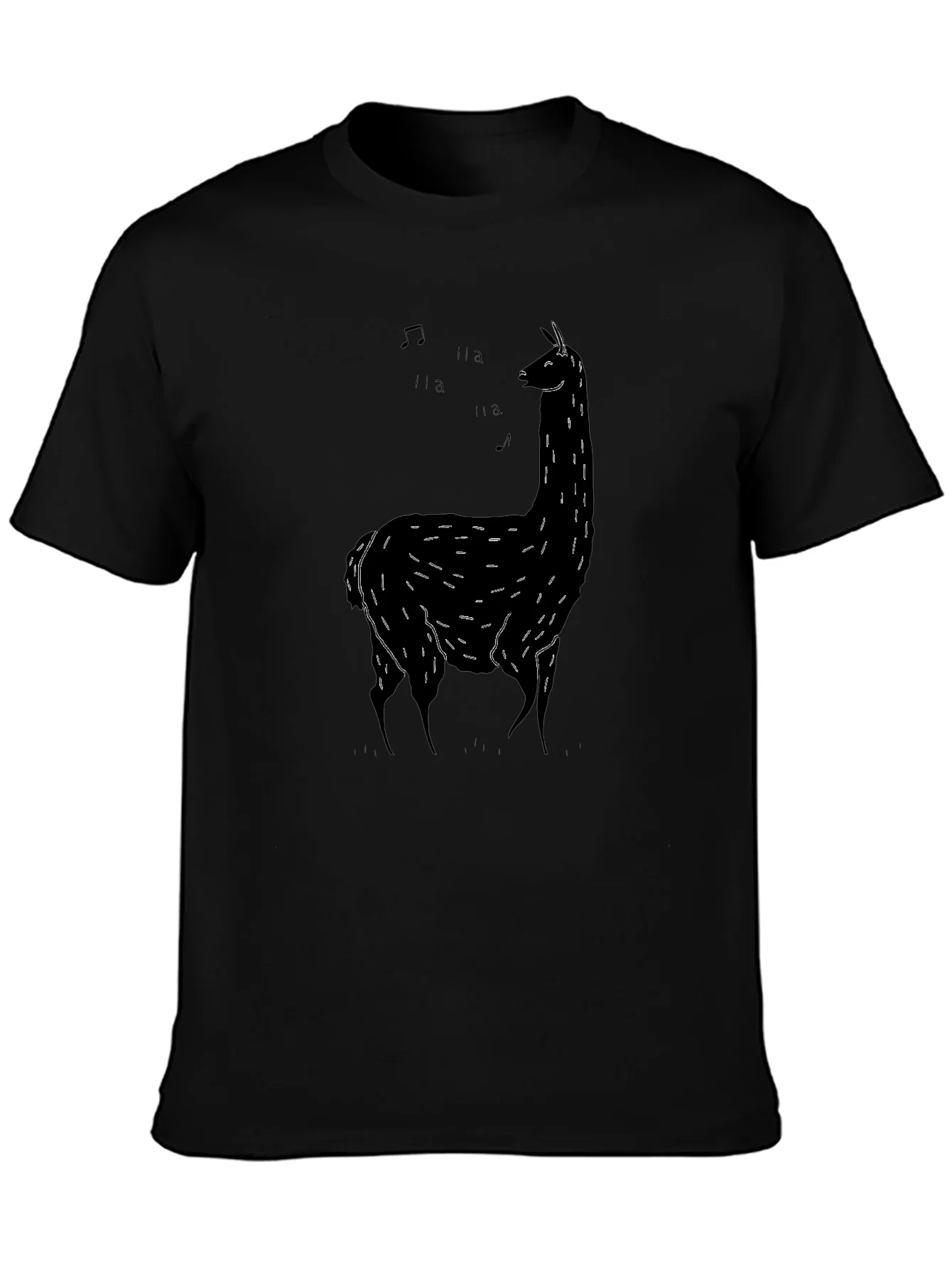 Rebbecca Singing Llama Black T-Shirt