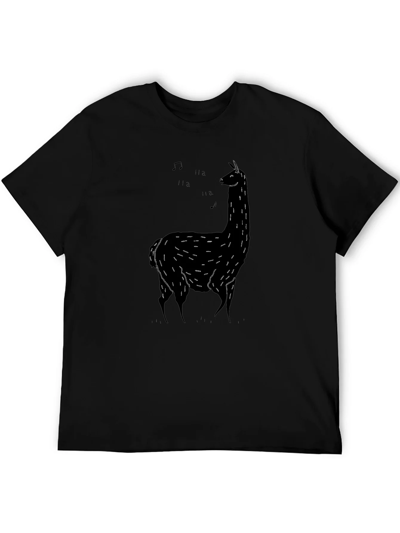 Rebbecca Singing Llama Black T-Shirt