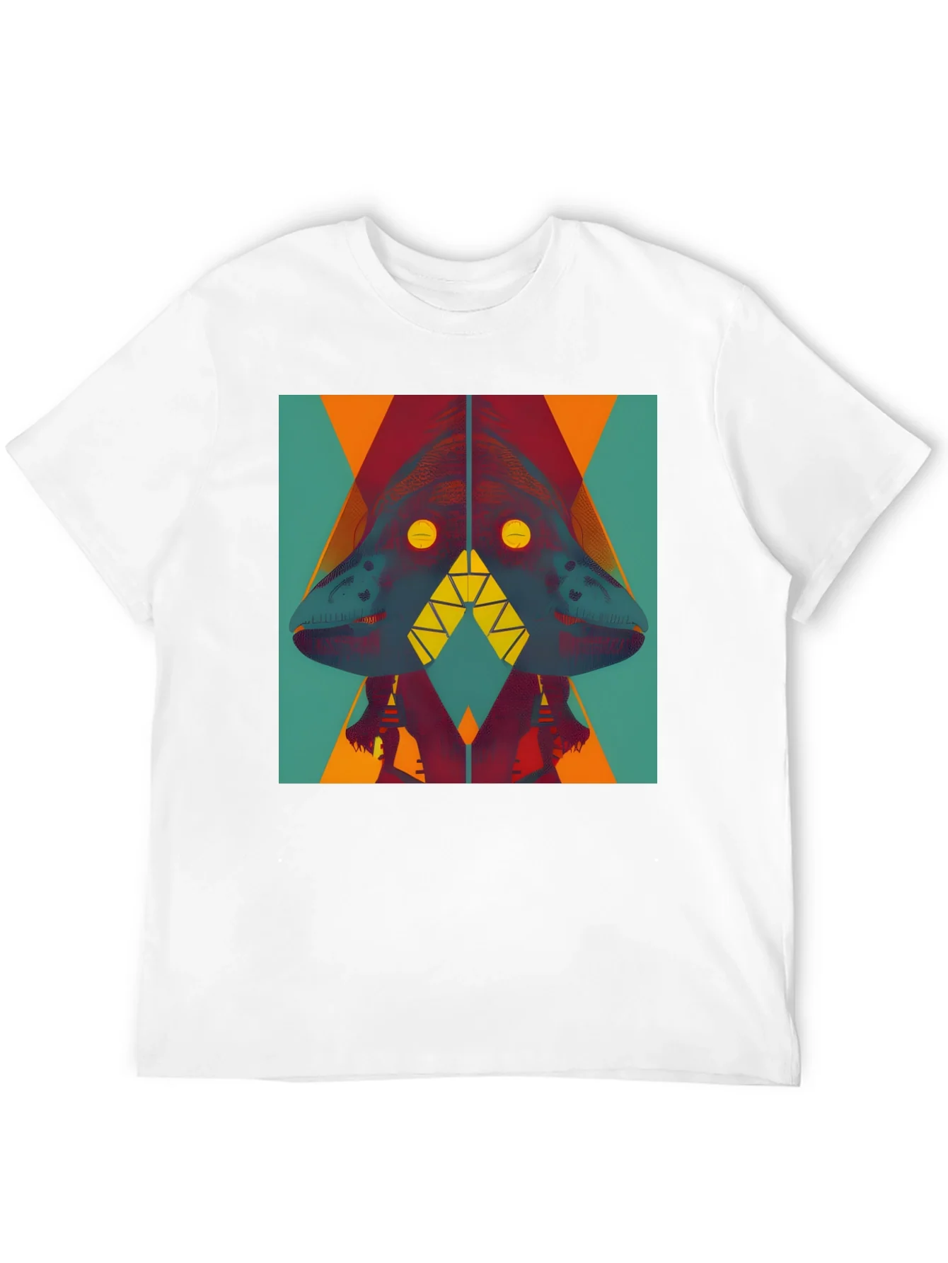 Camiseta Negra con Dise?o Abstracto de Dinosaurio