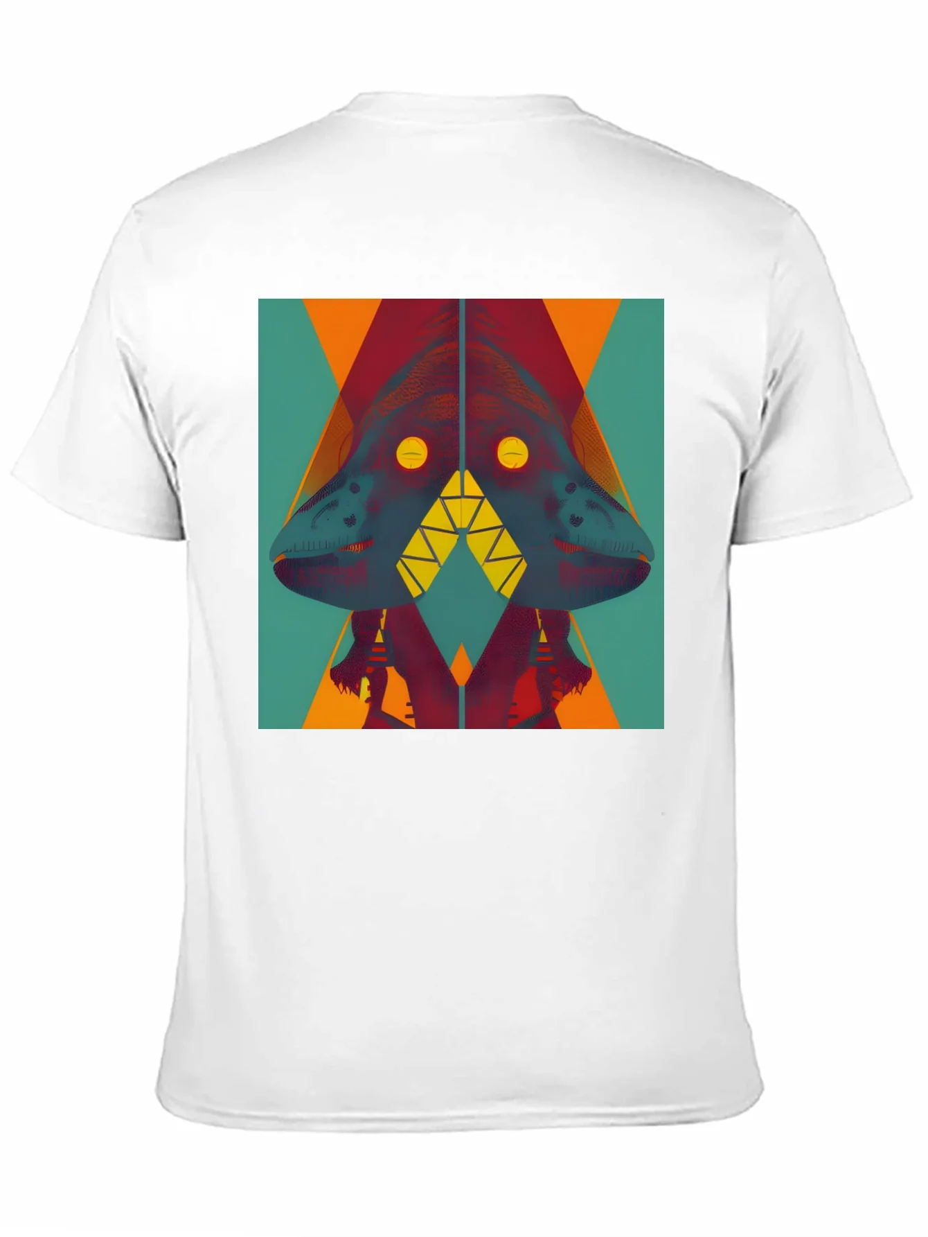 Camiseta Negra con Dise?o Abstracto de Dinosaurio